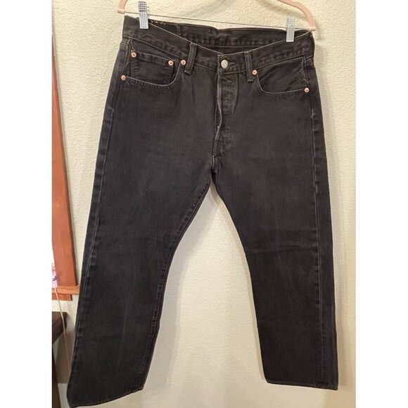 Vintage Levi's 501 Jeans Mens Size 33x29 Black Denim VTG Button fly 33 Western